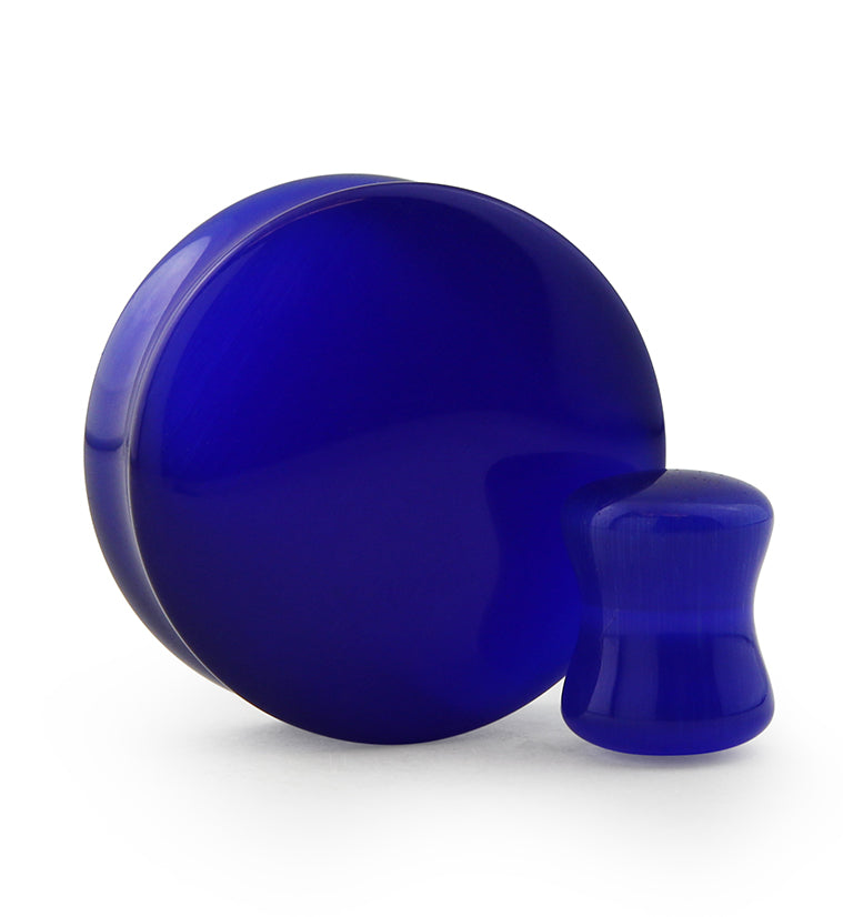 Blue Cat's Eye Glass Plugs
