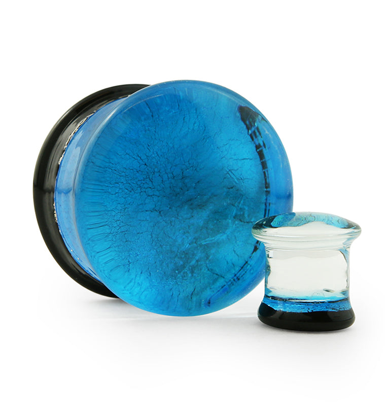 Blue Dichroic Glass Plugs