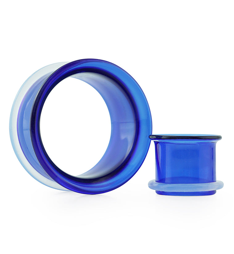 Blue Glass Single Flare Tunnels