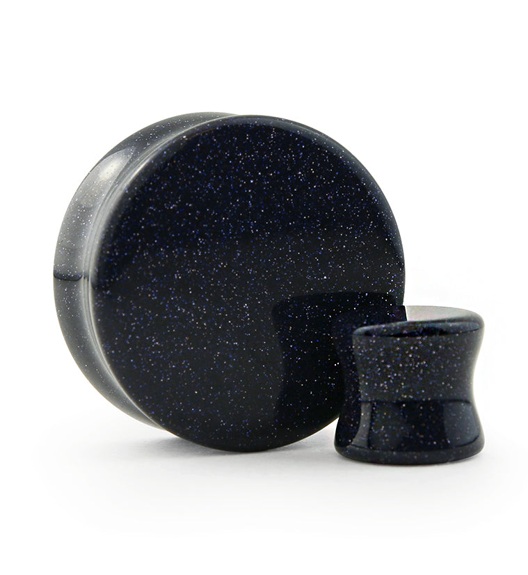 Blue Goldstone Glass Plugs