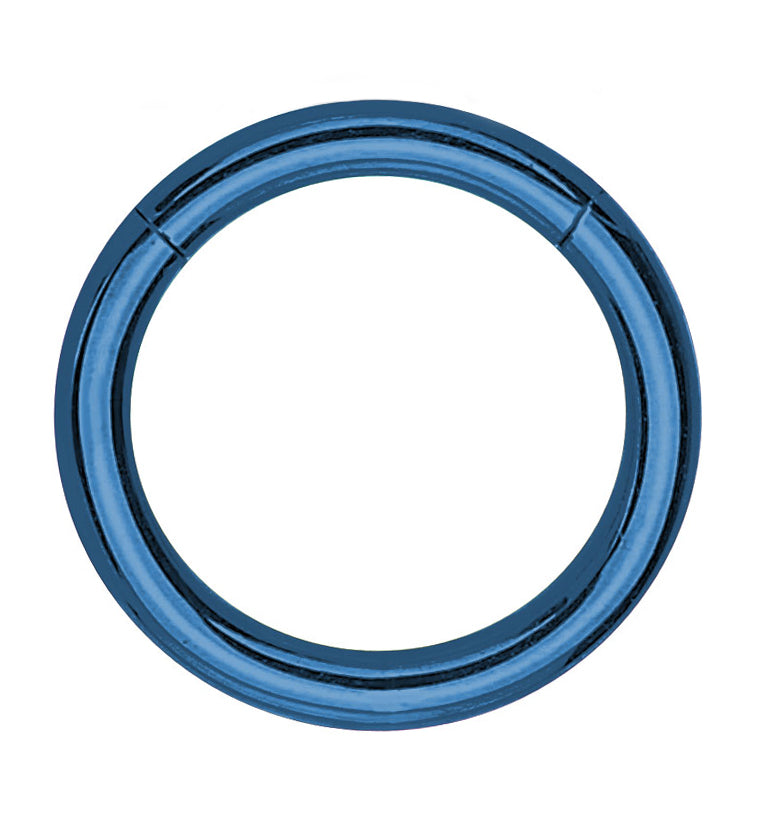 Blue PVD Hinged Stainless Steel Segment Hoop Ring