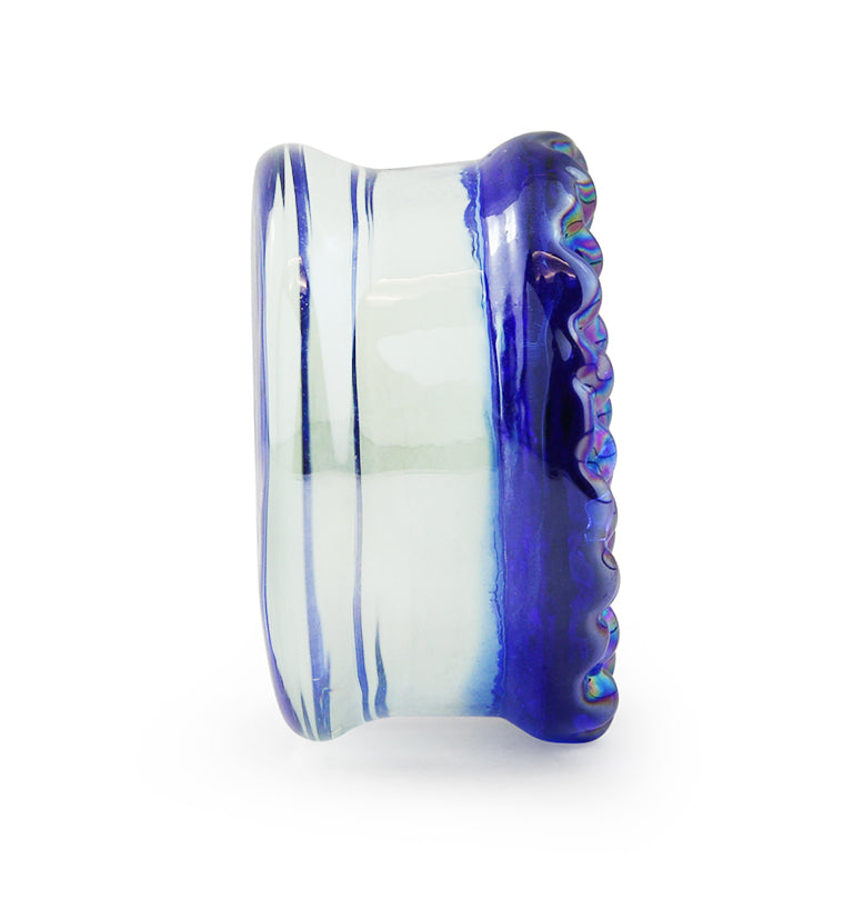 Blue Iridescent Glass Plugs