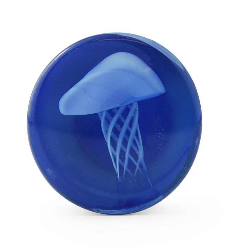 Blue Jellyfish Glass Plugs