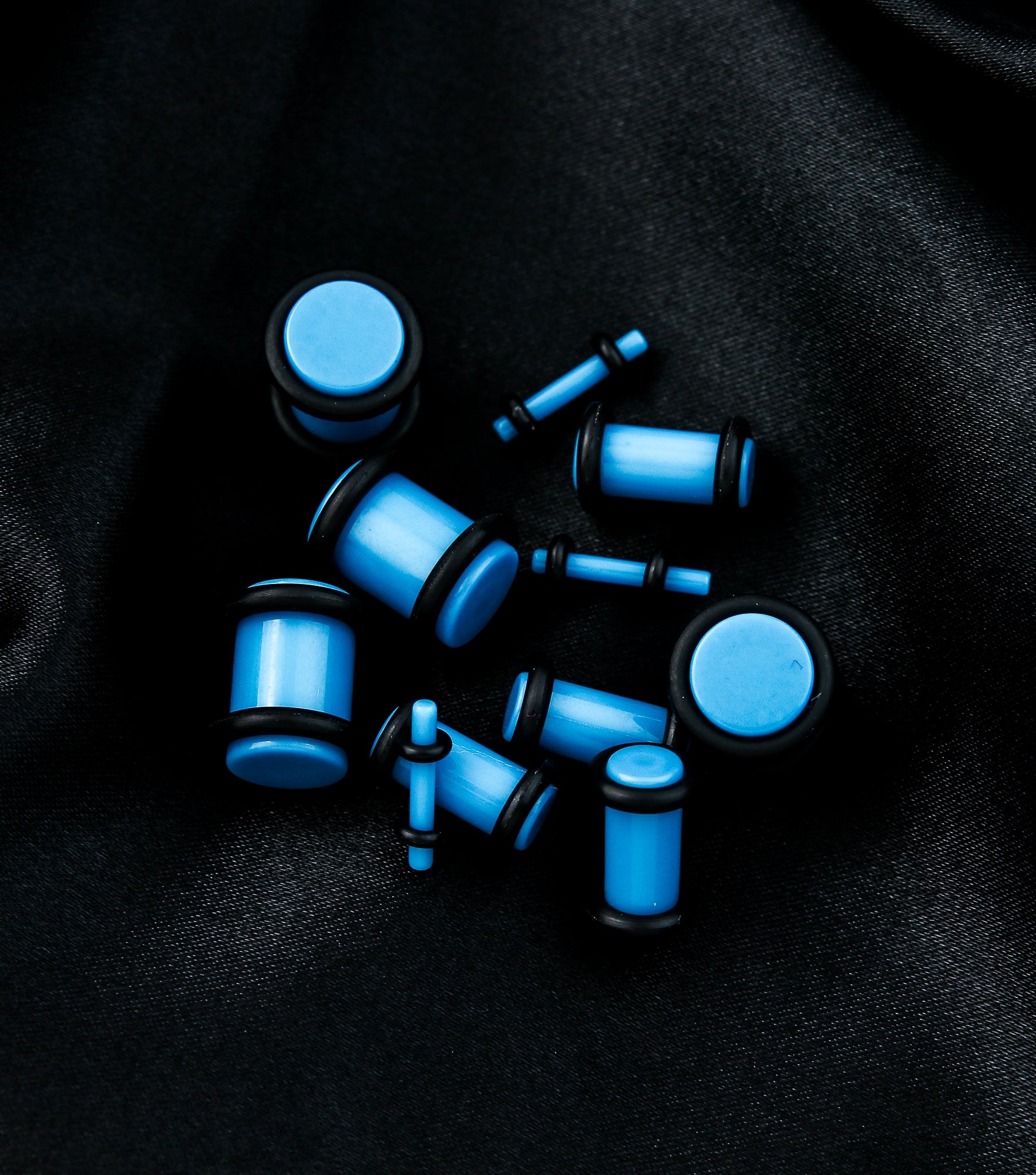 Blue No Flare Acrylic Plugs