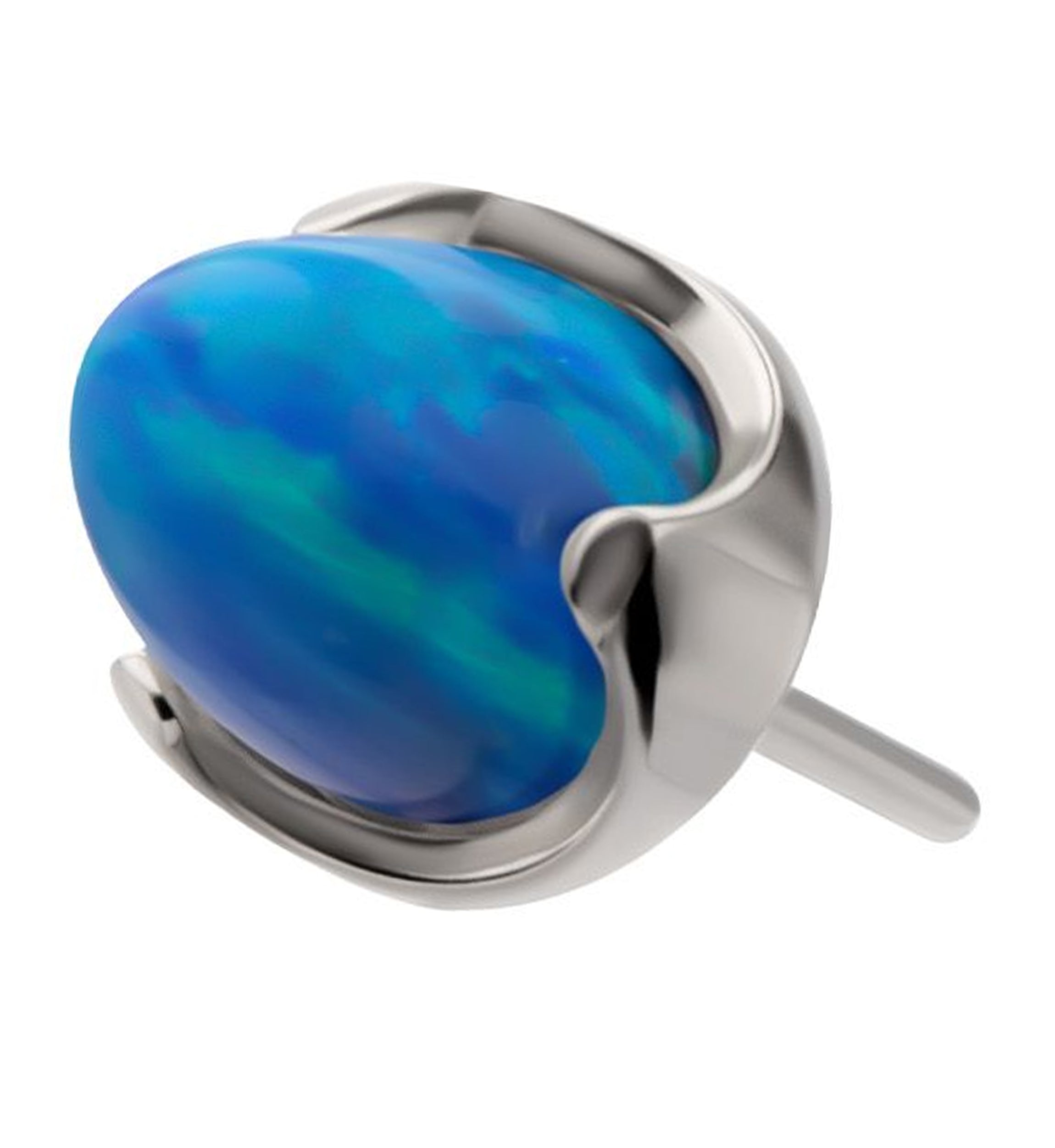 Blue Opalite Cone Titanium Threadless Top