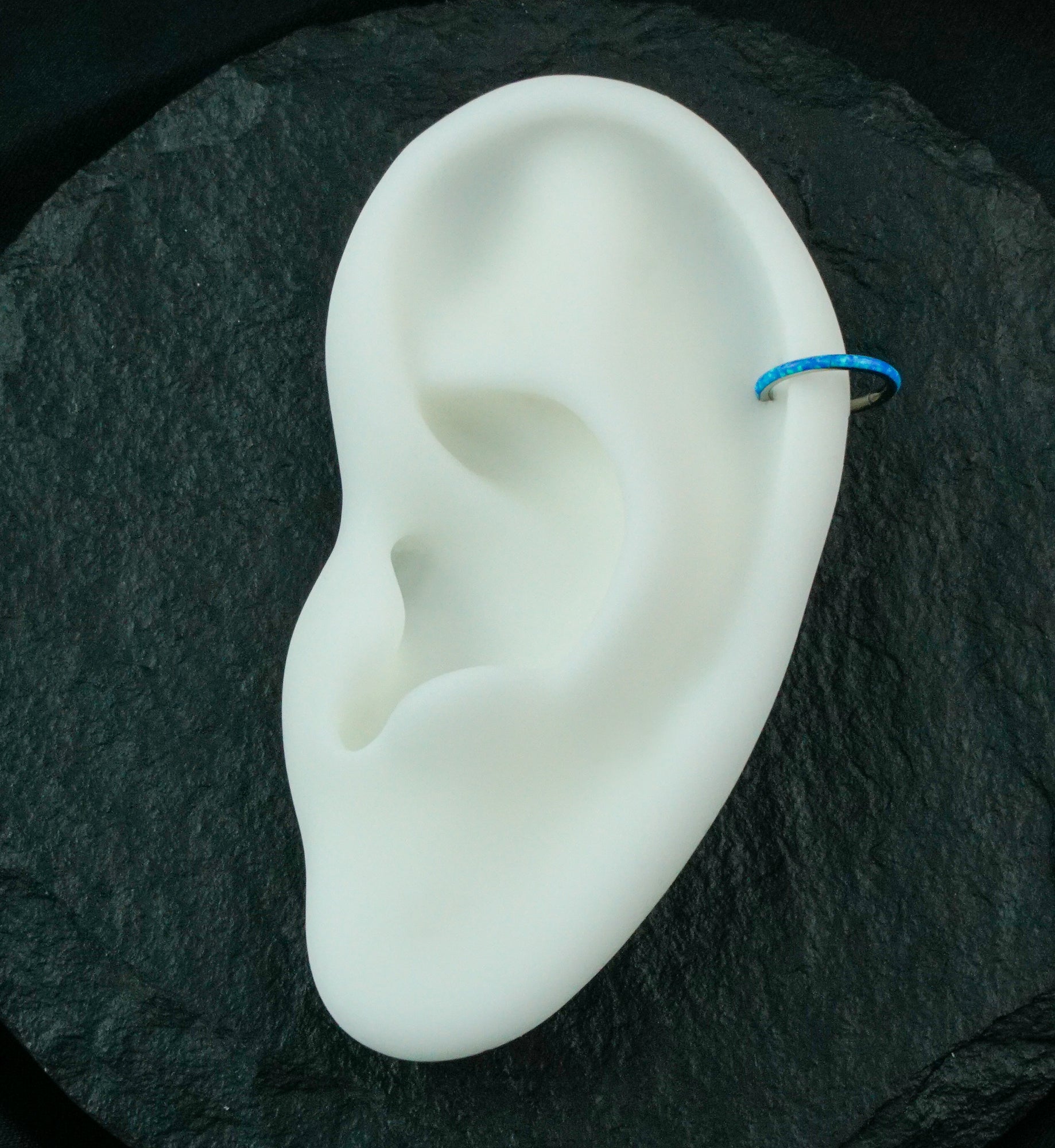 Blue Opalite Orbed Hinged Segment Ring