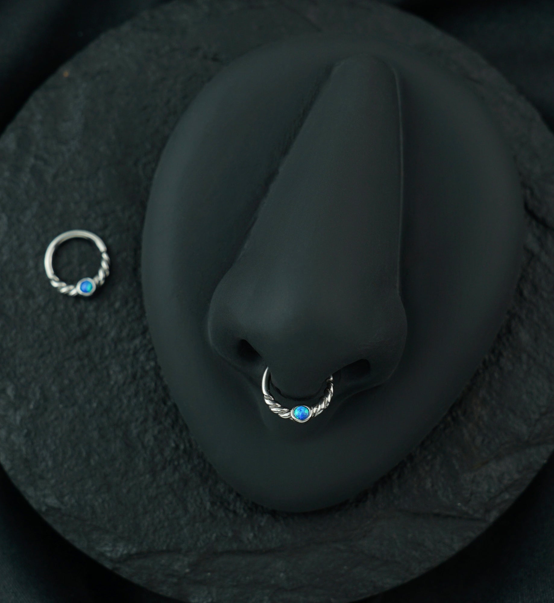 Blue Opalite Twine Seamless Ring