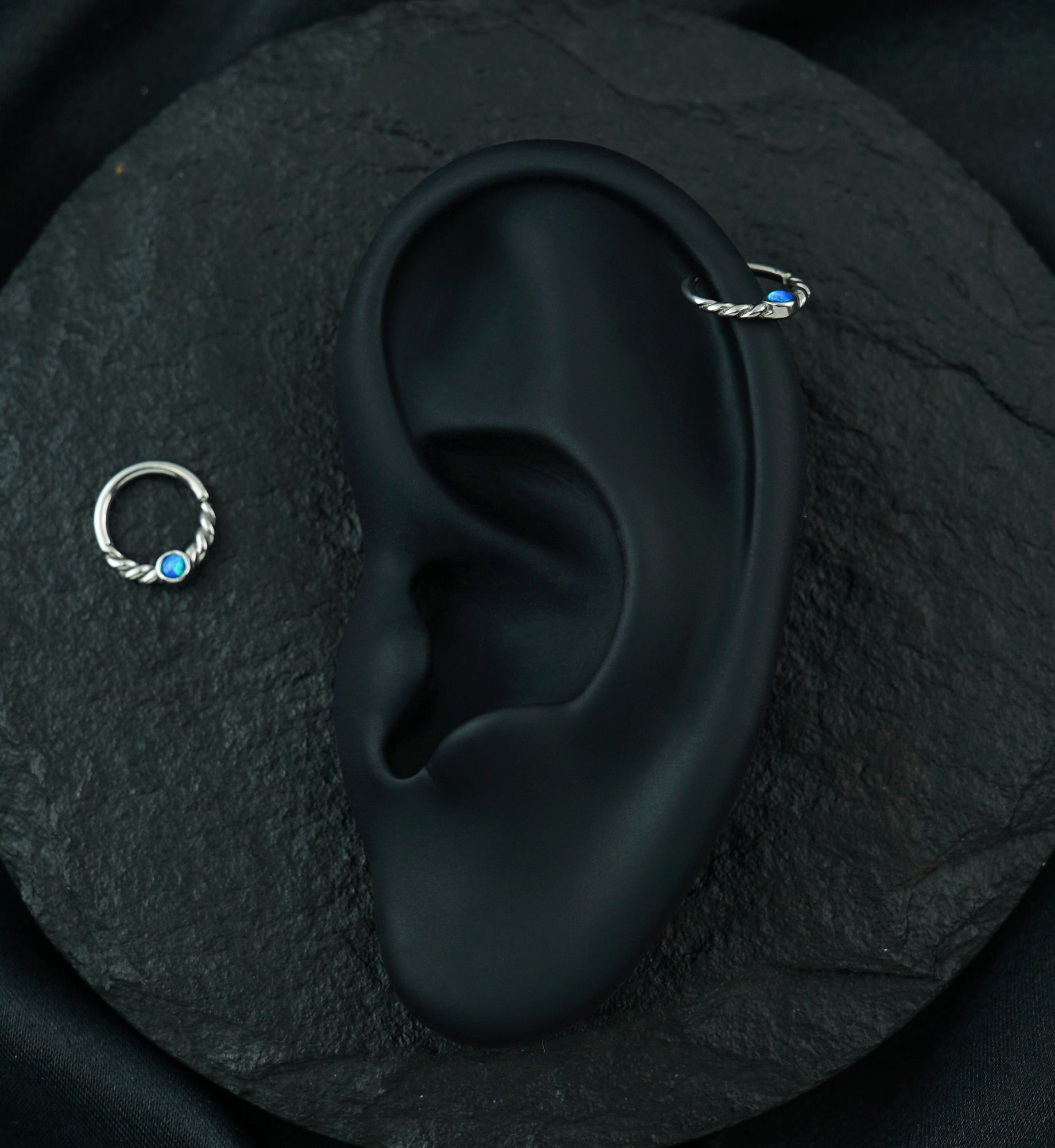 Blue Opalite Twine Seamless Ring