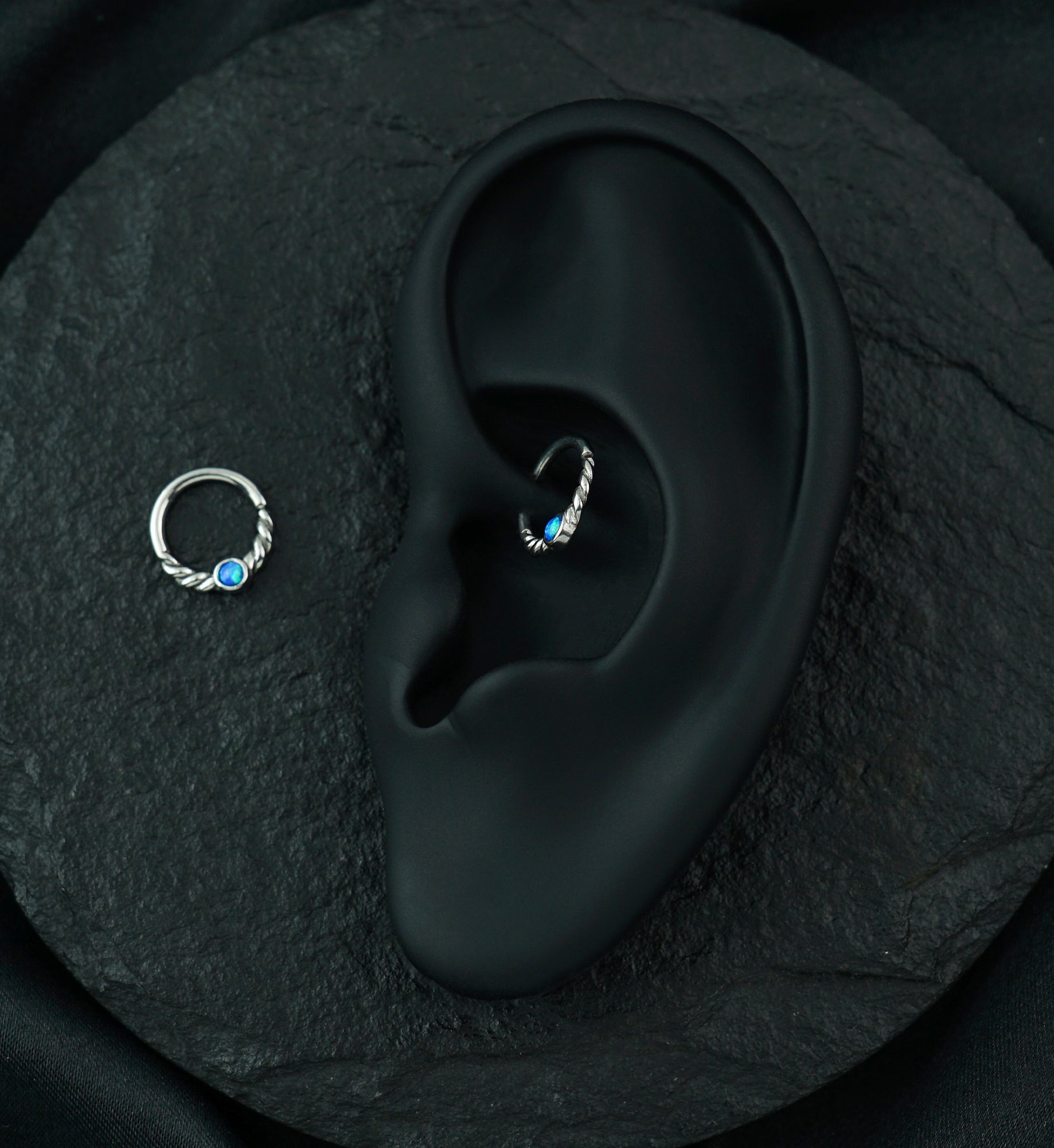 Blue Opalite Twine Seamless Ring