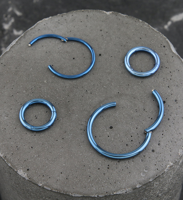 Blue Plated Hinged Stainless Steel Segment Hoop Ring