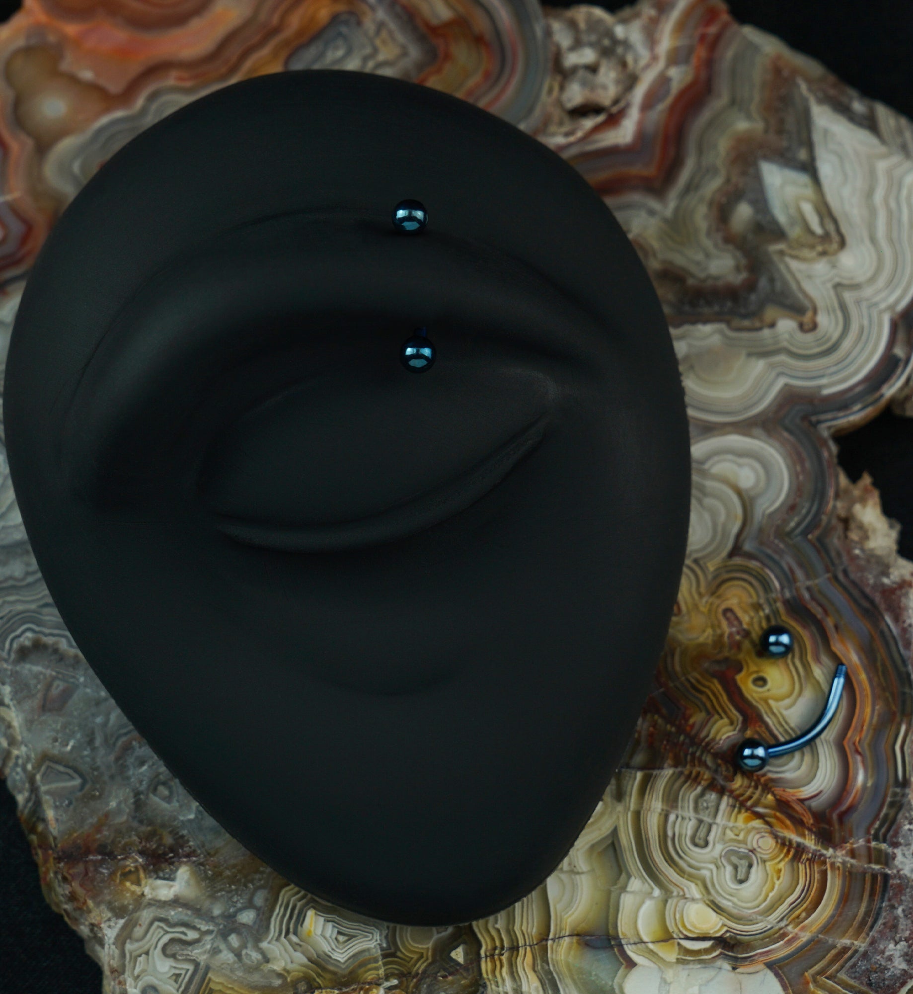 Blue PVD Plated Curved Barbell