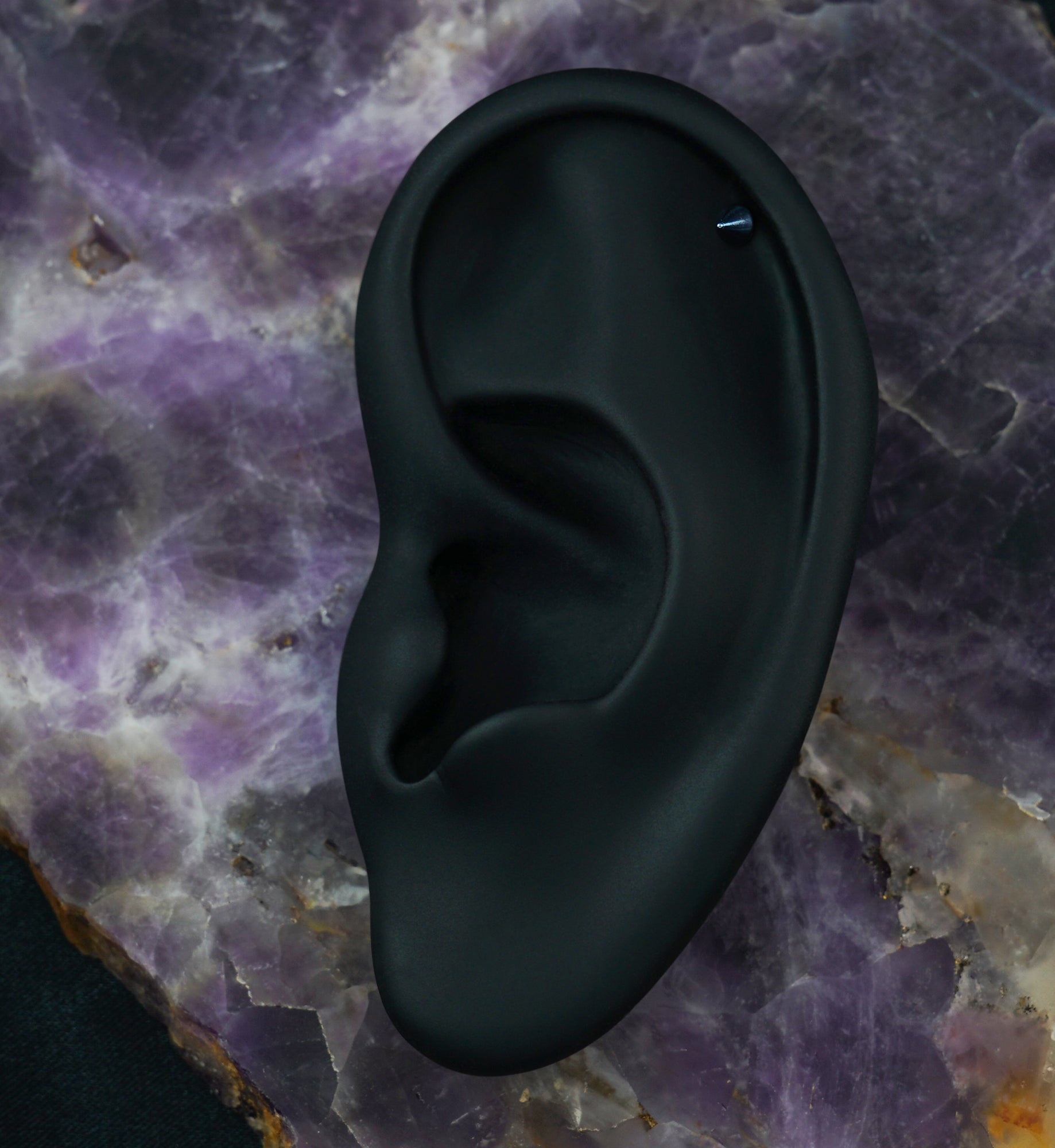 Blue PVD Spike Labret Flatback