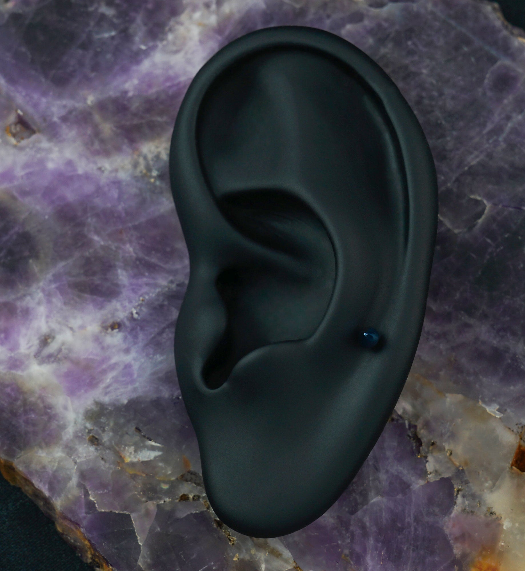 Blue PVD Spike Labret Flatback