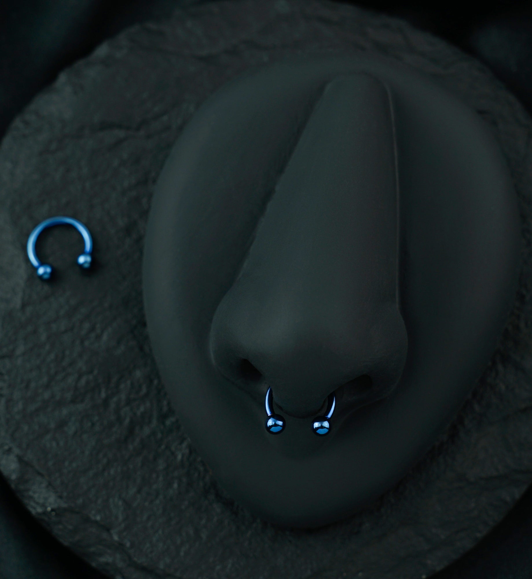 Blue PVD Titanium Circular Barbell