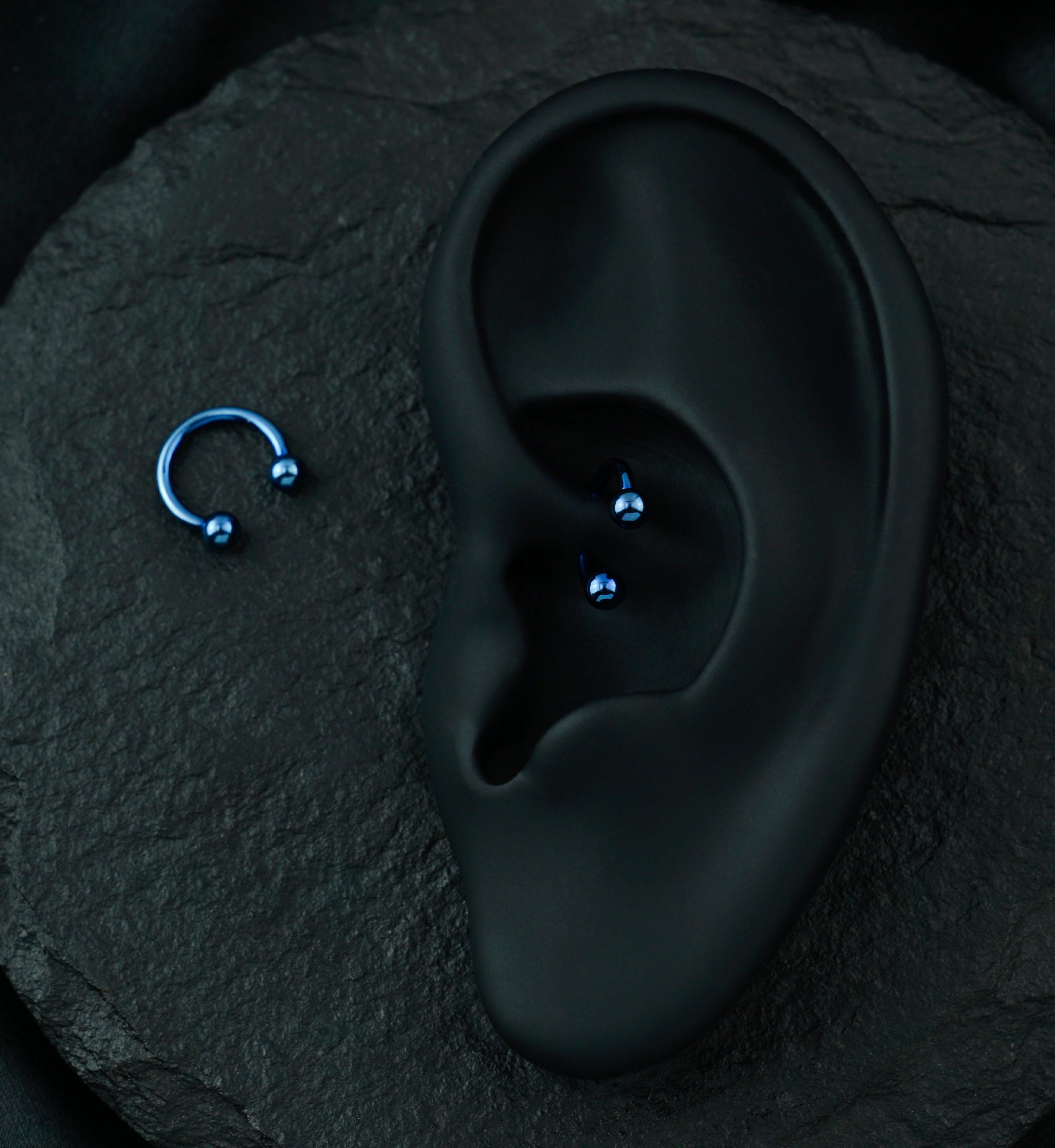 Blue PVD Titanium Circular Barbell