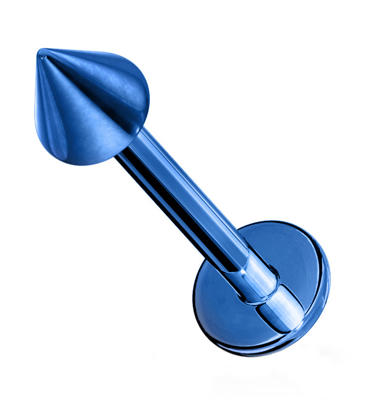 Blue PVD Spike Labret Flatback
