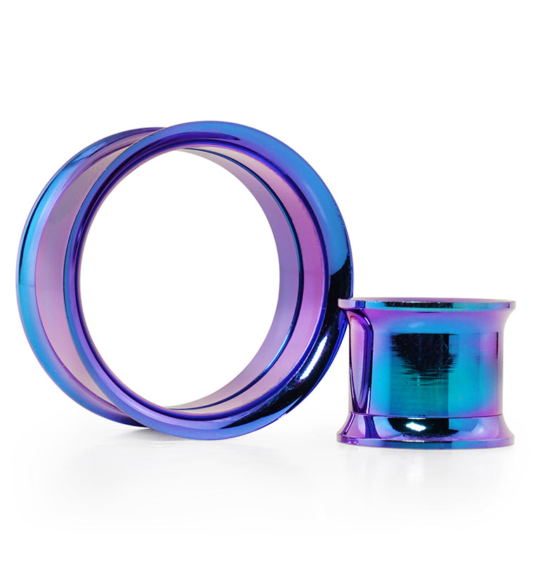 Blurple Anodized Stainless Steel Internally Threaded Tunnel Plugs