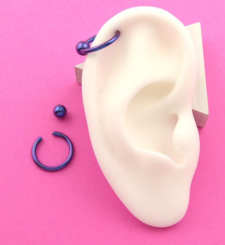 Blurple Titanium Captive Ring