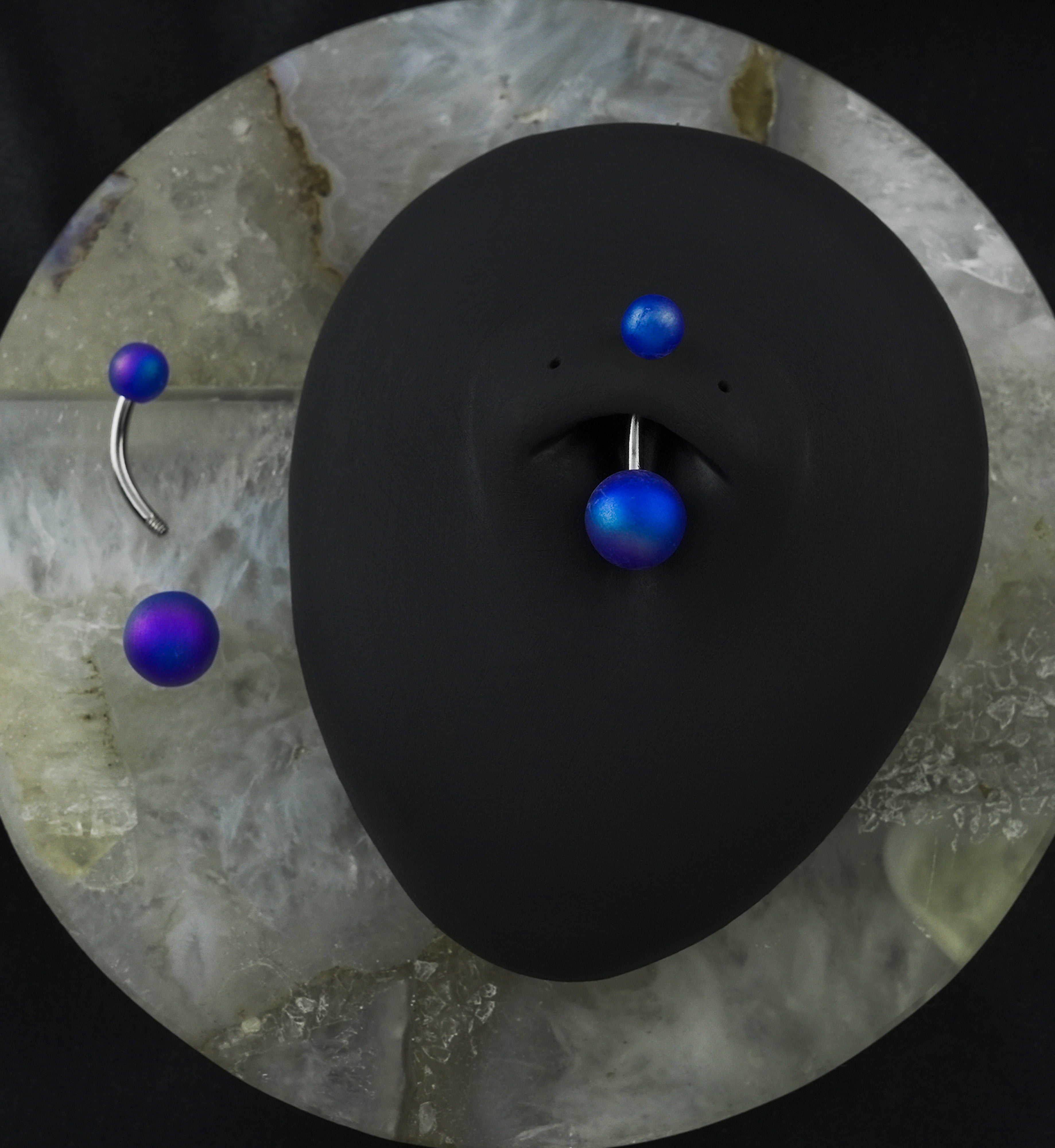 Matte Blurple Stainless Steel Belly Button Ring