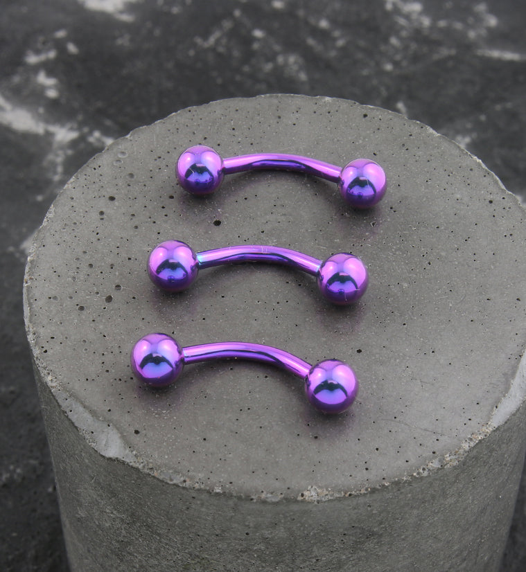 Blurple Titanium Internally Threaded Curved Barbell