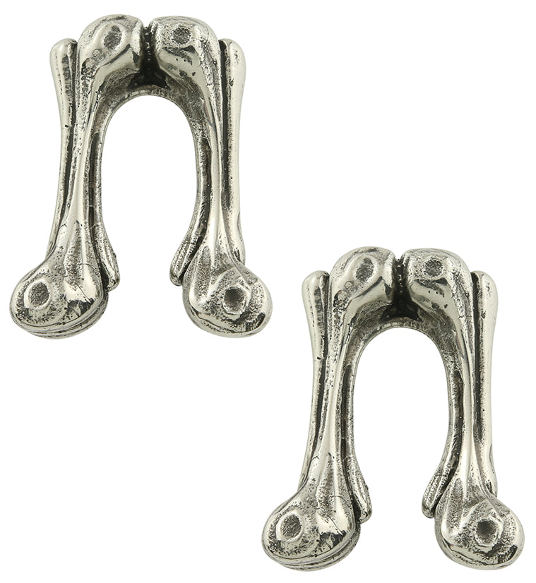 Bone Joint White Brass Ear Weights