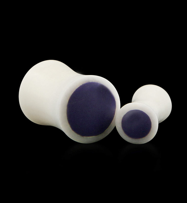 Bone Plugs with Purple Resin Inlay