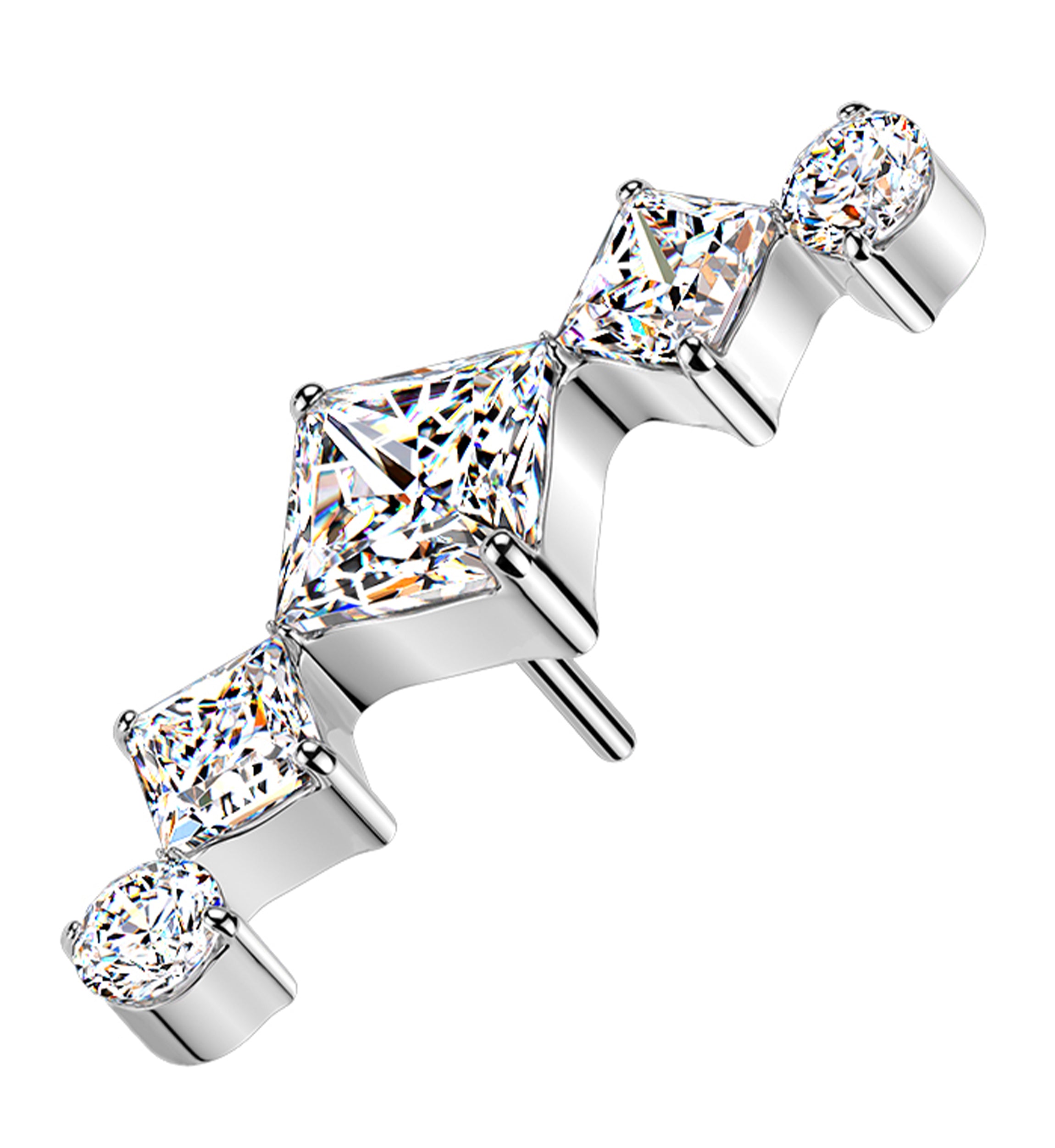 Borealis Clear CZ Titanium Threadless Top