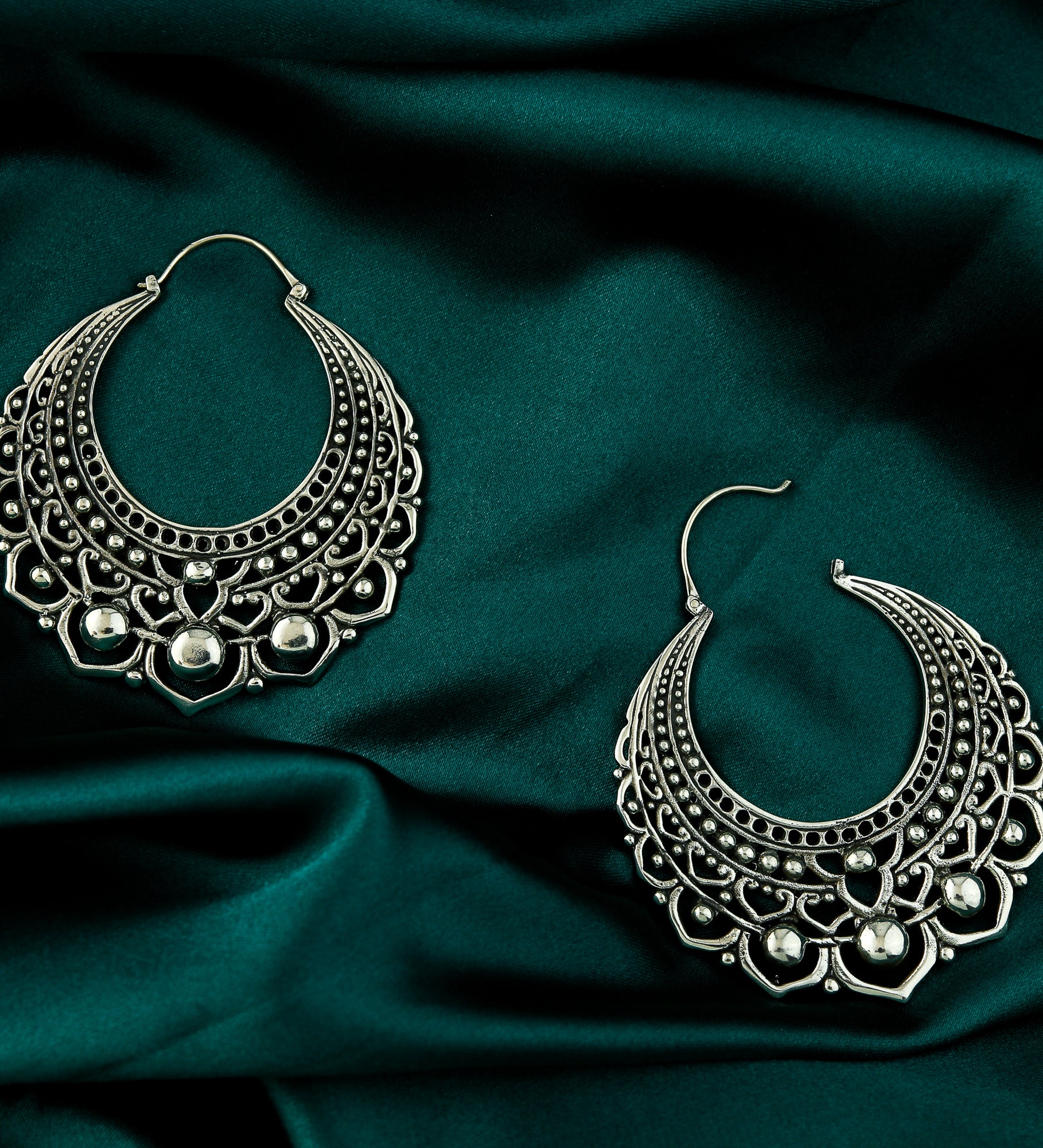 Botanic White Brass Earrings