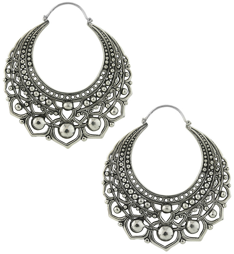 Botanic White Brass Earrings