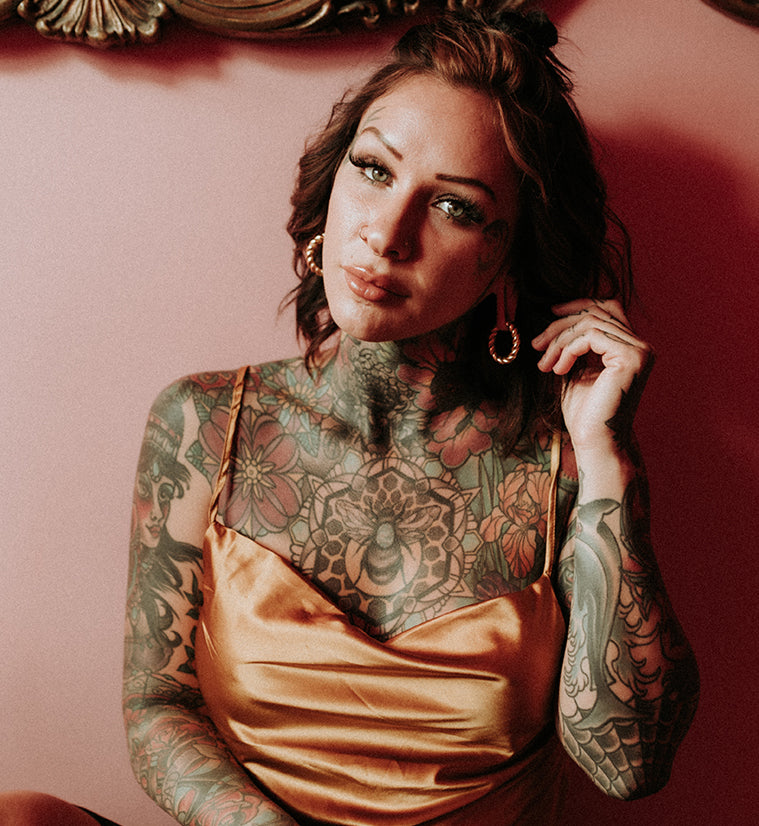 Brass Curb Chain Hoop Hinged Ear Weights