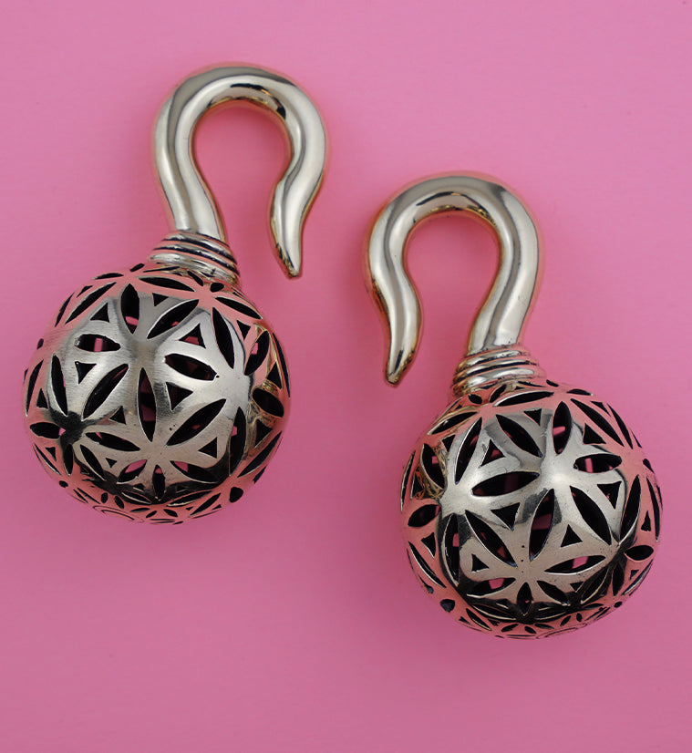 Brass Orb Ear Weights