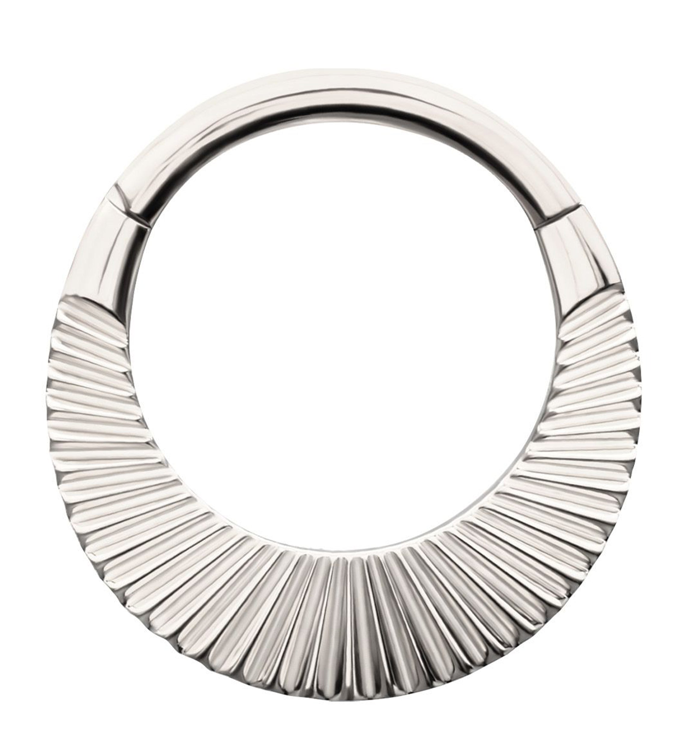 Broad Corrugated Hoop Titanium Hinged Segment Ring