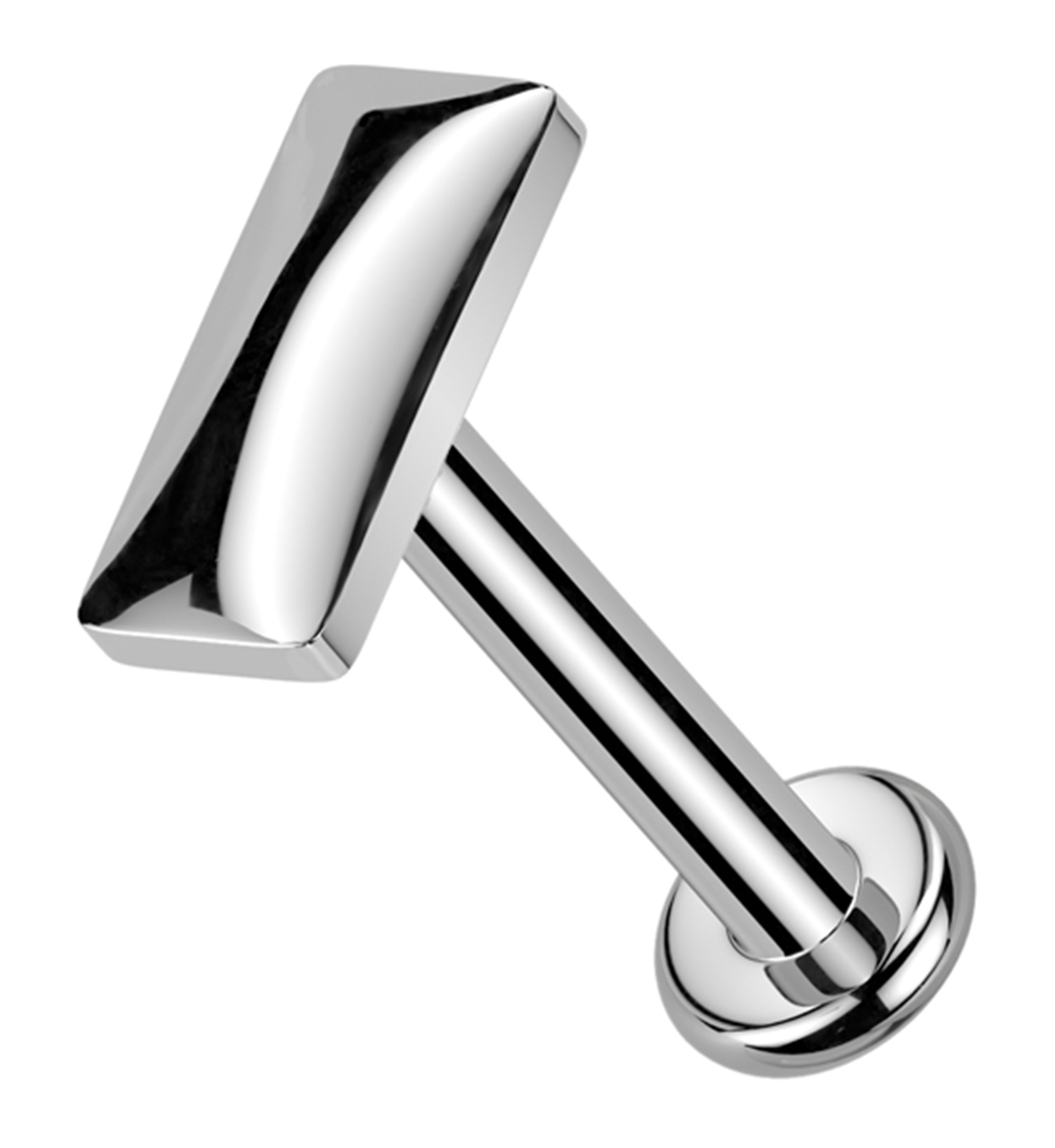 Bubble Baguette Internally Threaded Titanium Flat Disk Labret