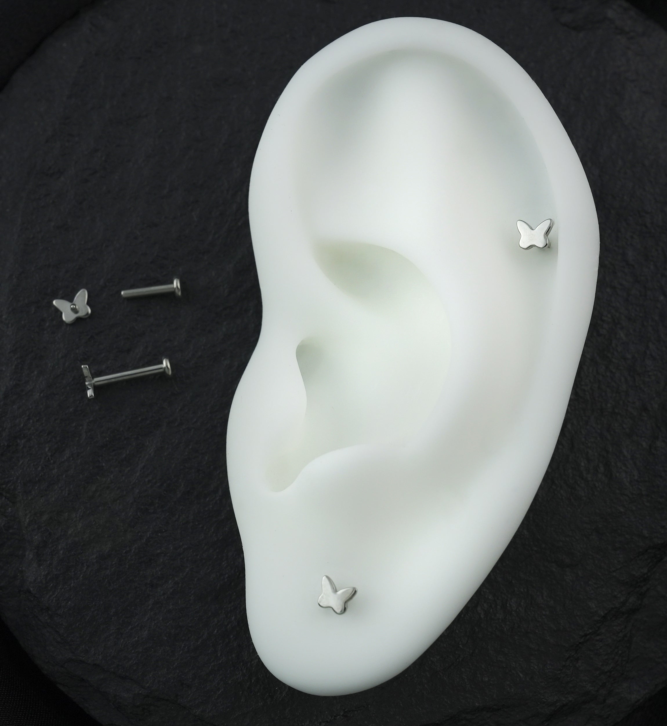 Bubble Butterfly Internally Threaded Titanium Labret