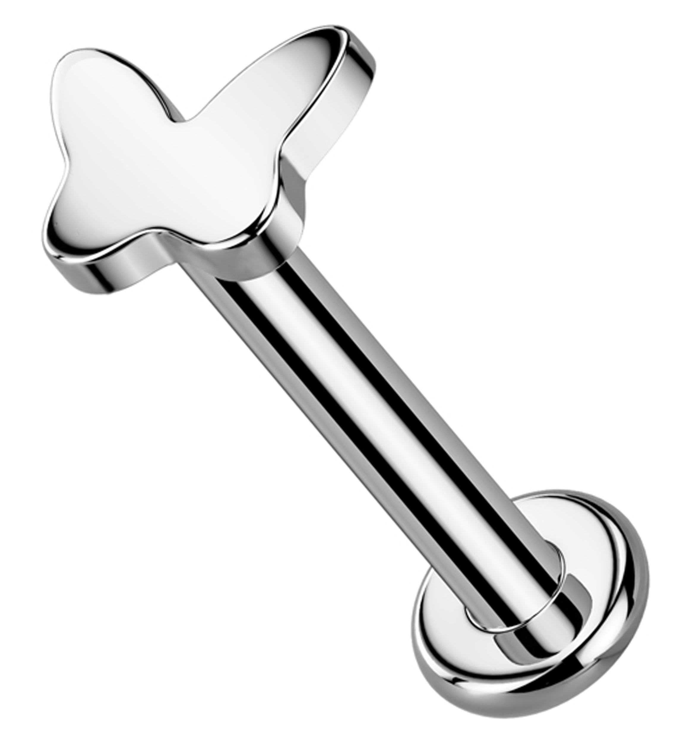 Bubble Butterfly Internally Threaded Titanium Labret