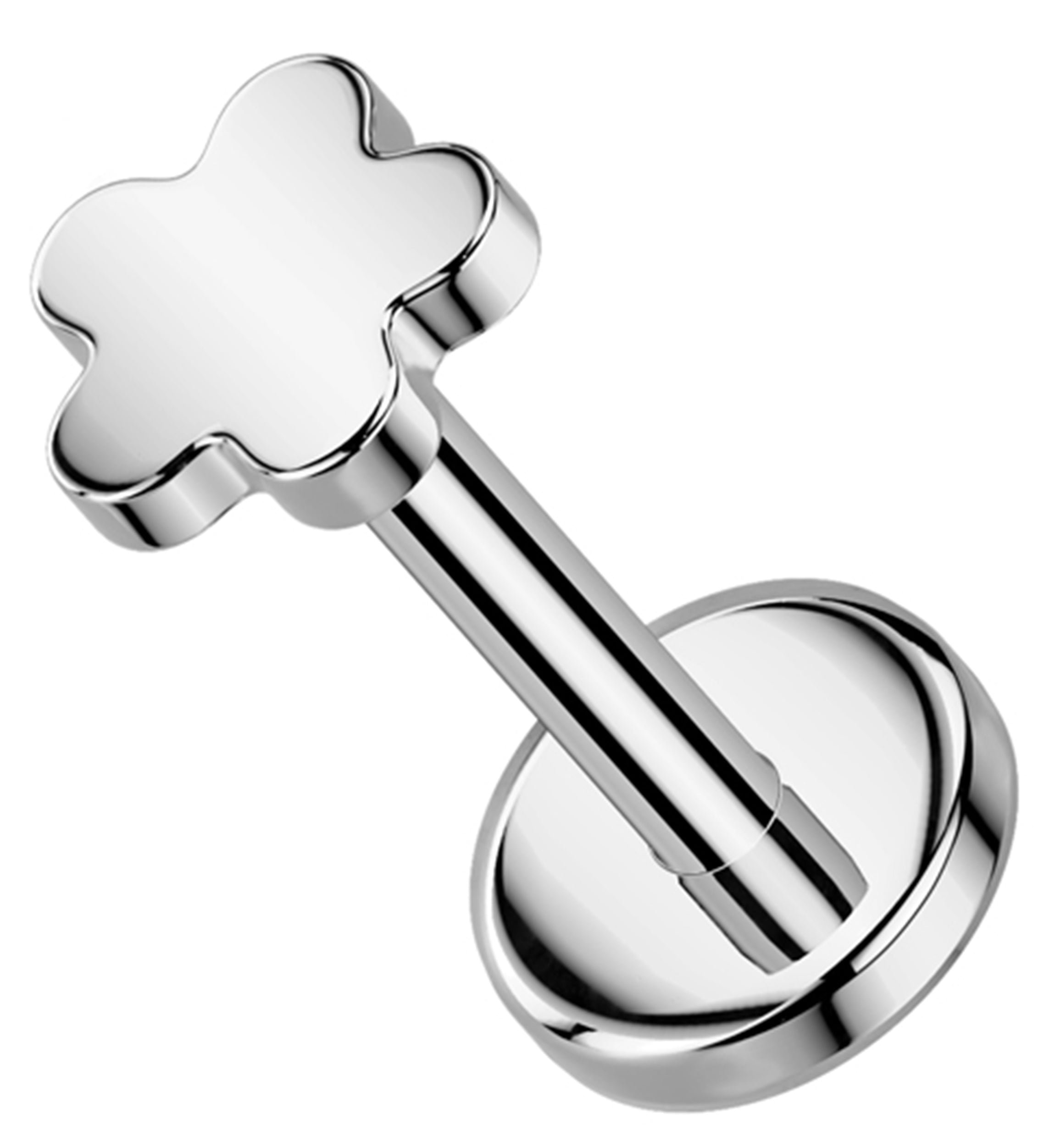 Bubble Flower Threadless Titanium Flat Disk Labret