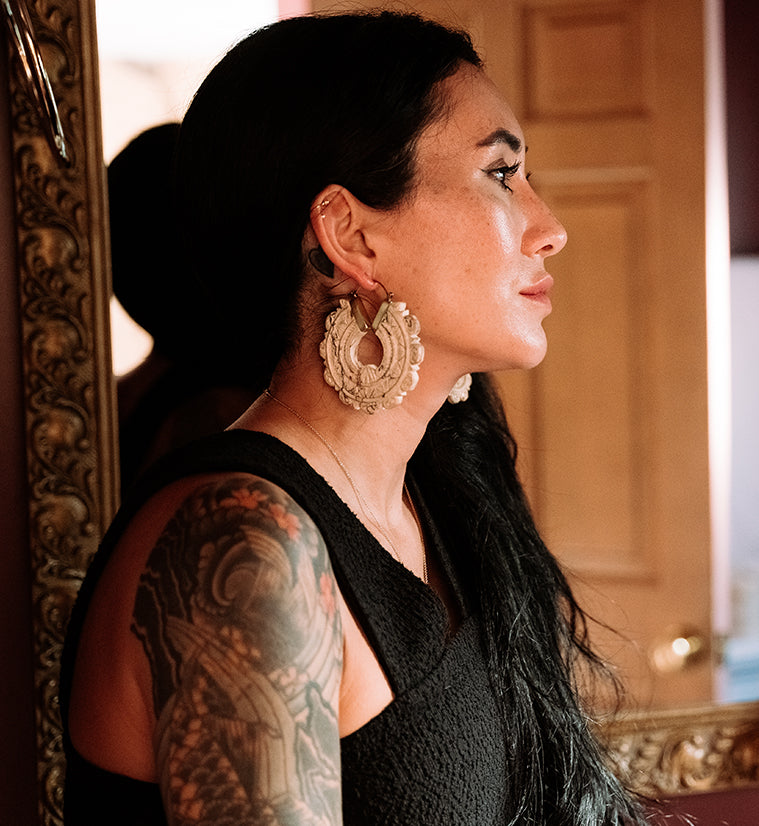 Bullion Tamarind Wooden Hangers / Earrings