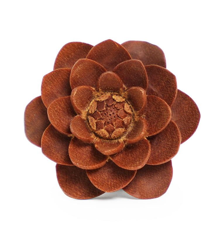 Carved Camellia Flower Wood Plugs