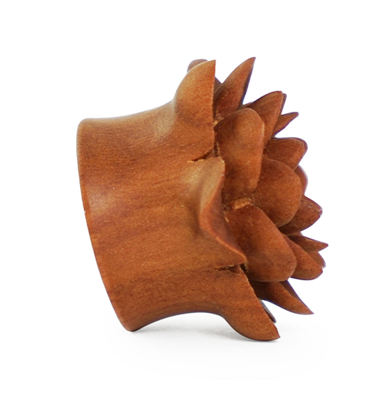 Carved Camellia Flower Wood Plugs