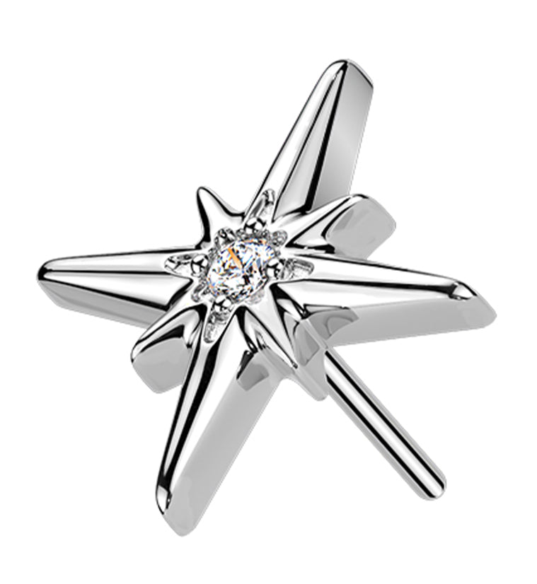 Cardinal Points CZ Titanium Threadless Top