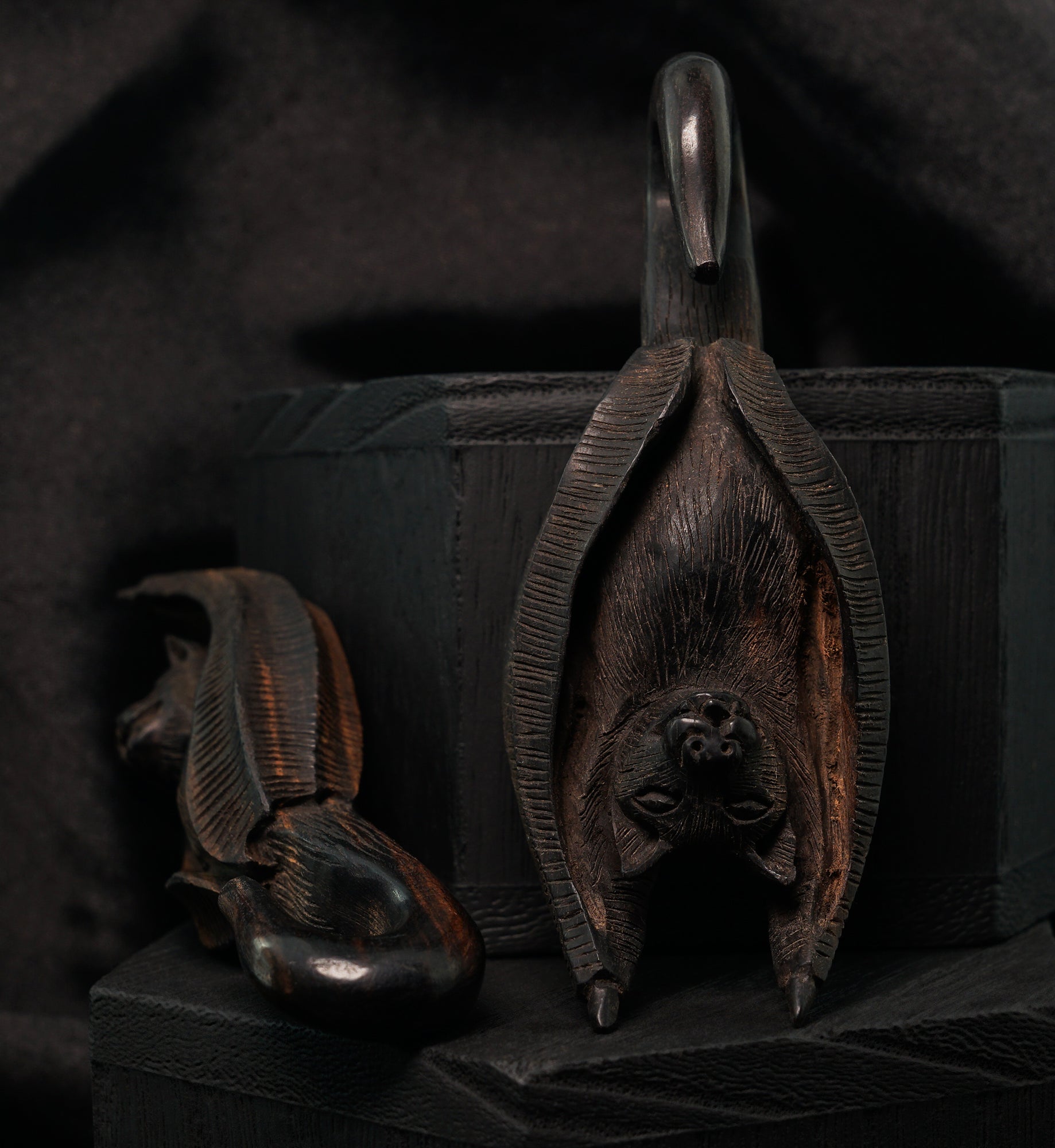 Carved Bat Wooden Hangers
