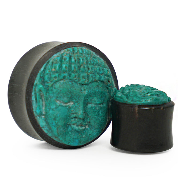 Carved Buddha Wood Plugs
