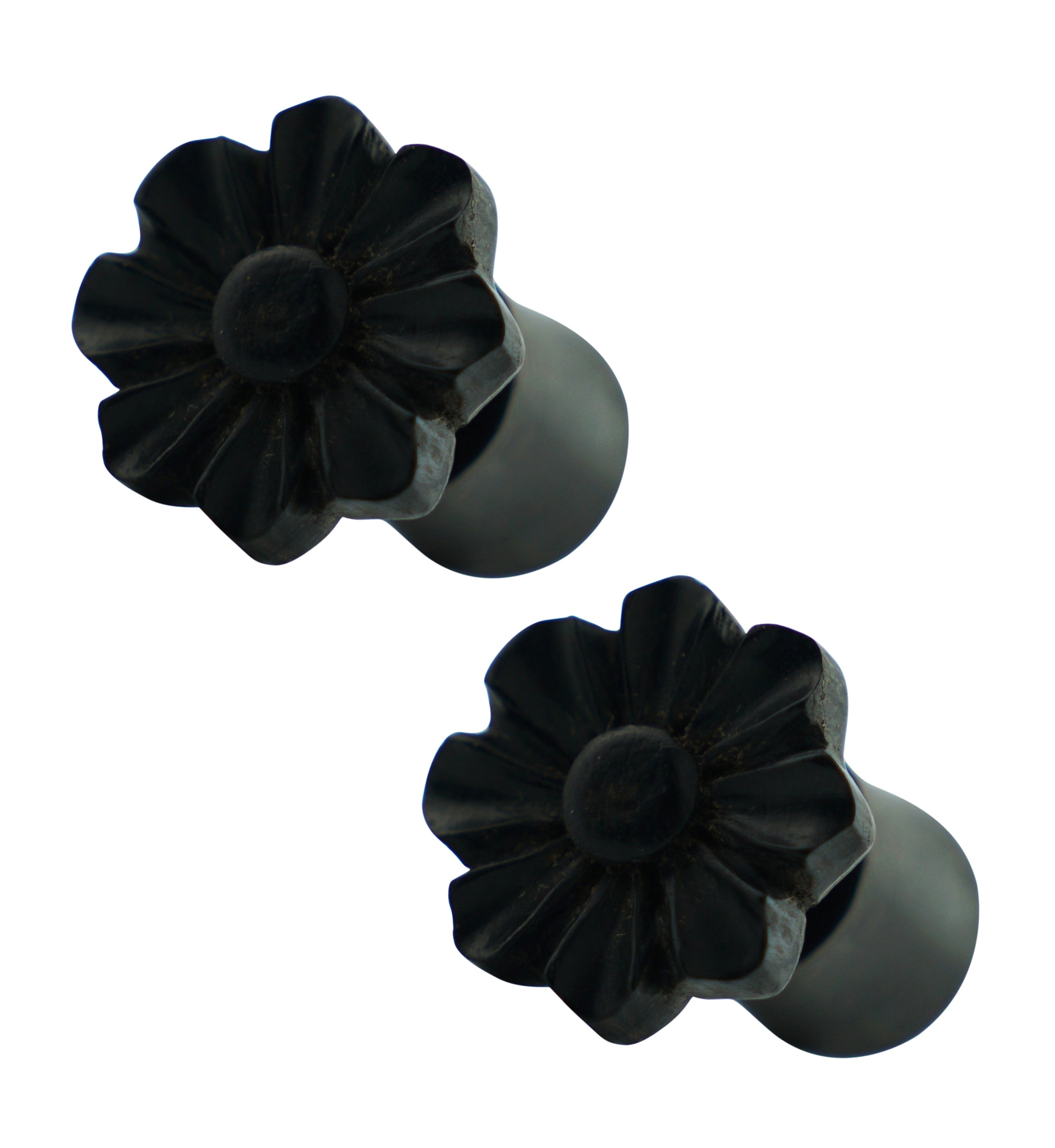 Carved Daisy Wooden Fake Gauge Plugs