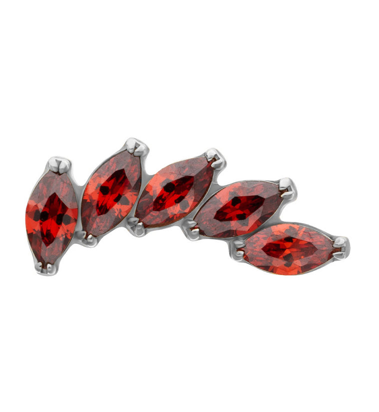 Cascade Garnet CZ Titanium Threadless Top