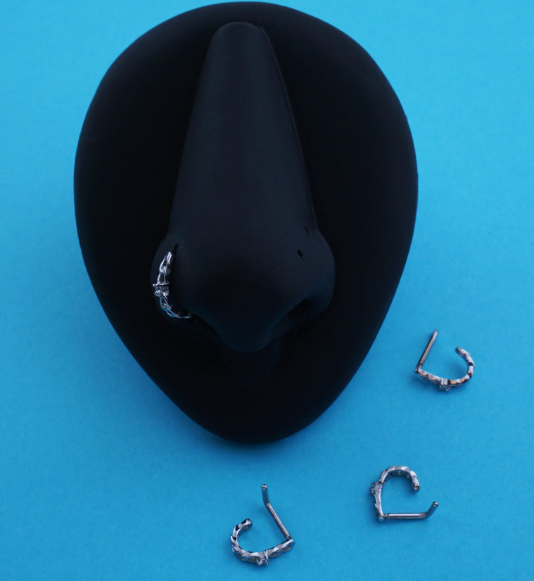 Chain Clear CZ Nose Curve