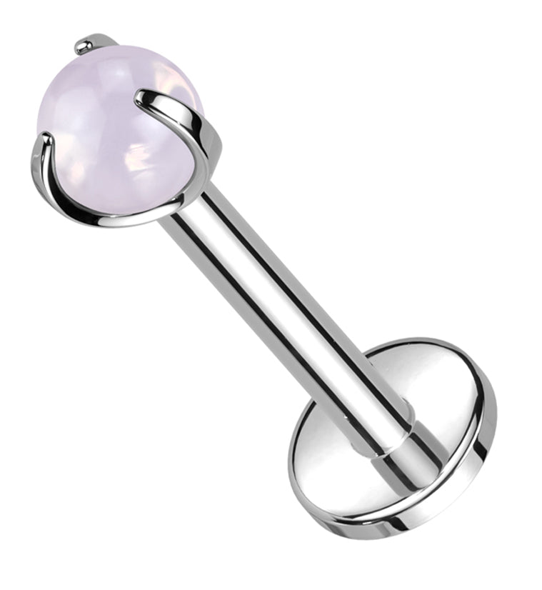 Claw Opalite Pink Internally Threaded Titanium Labret