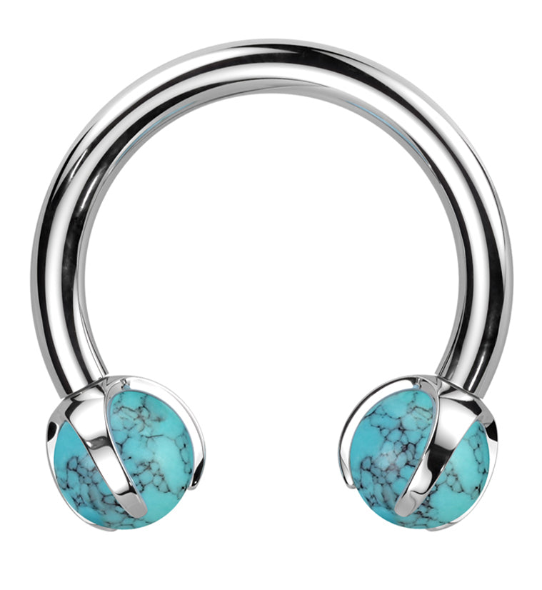 Claw Turquoise Titanium Internally Threaded Circular Barbell