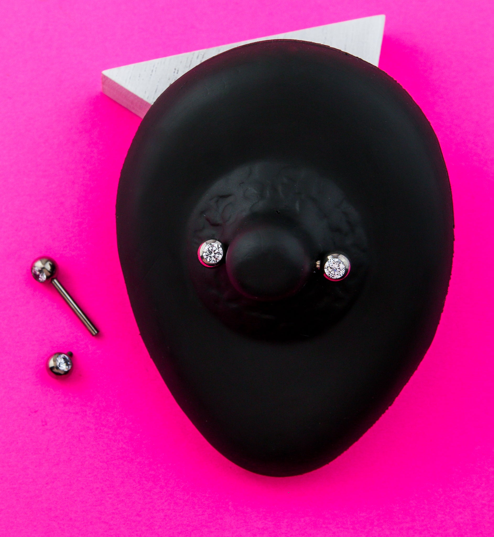 Clear CZ Ball Internally Threaded Titanium Nipple Barbells