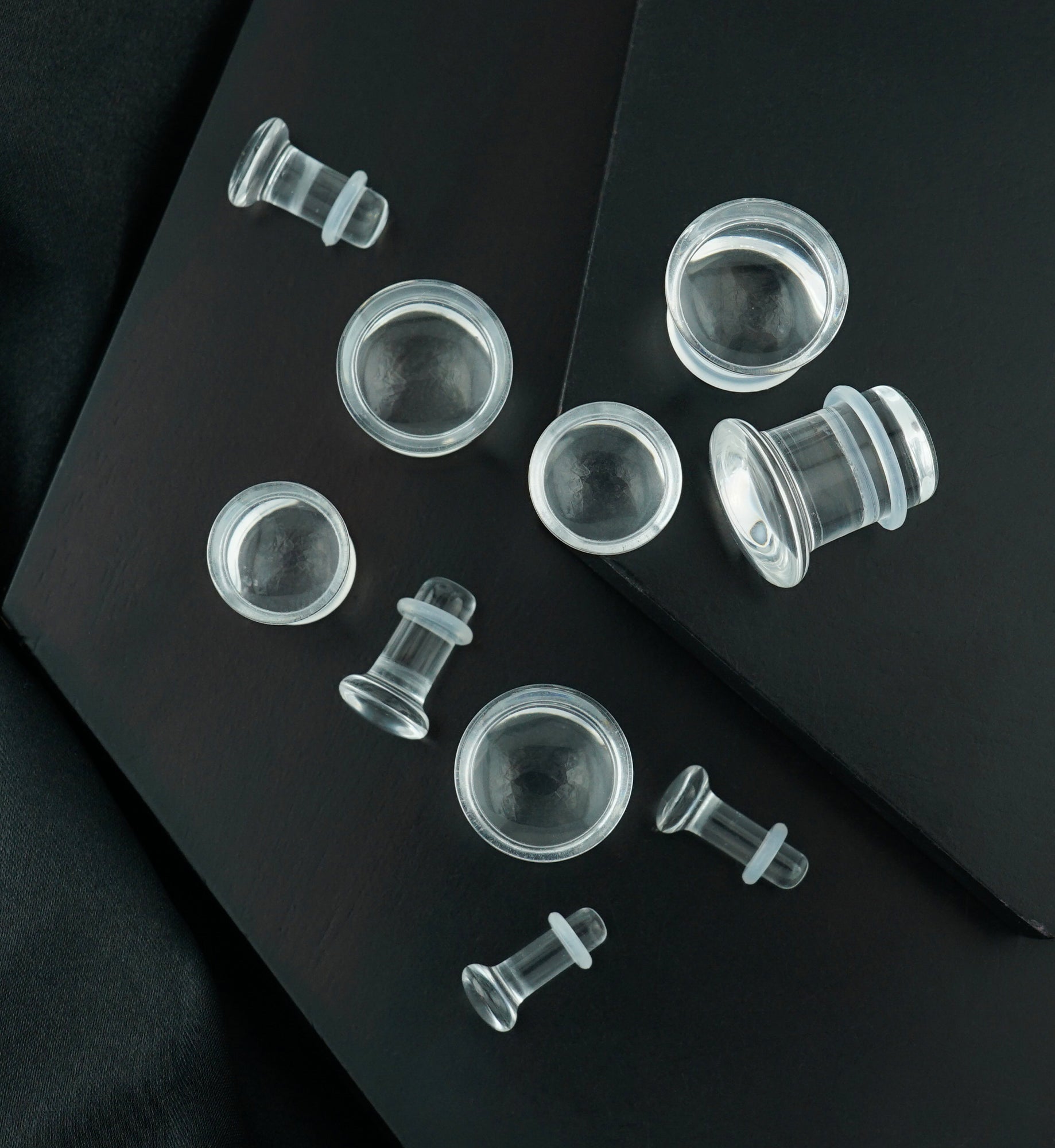 Clear Glass Plugs - Single Flare
