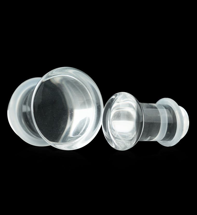 Clear Glass Plugs - Single Flare